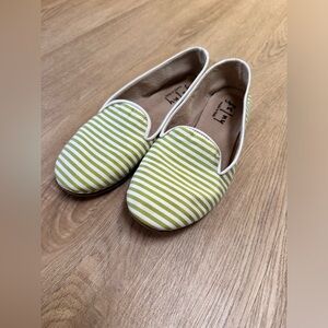 French Sole FS/NY Gaga green & white leather bottom flats GUC, made in Italy